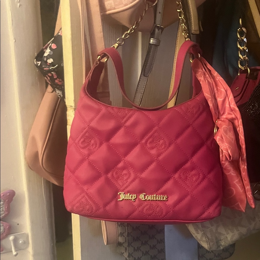 Juicy Couture Fuchsia Quilted Shoulder Bag